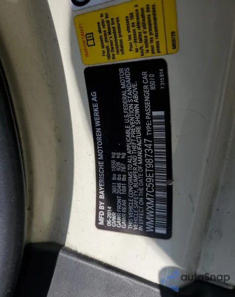 2014 Mini Cooper S from USA, damaged, VIN WMWXM7C59ET987347